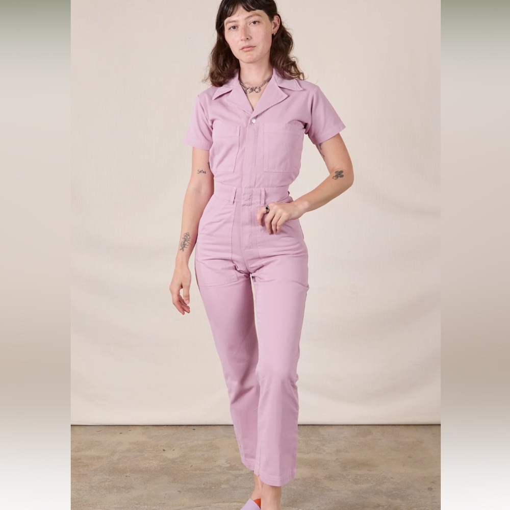 BIG BUD PRESS Short Sleeve Jumpsuit in Lilac